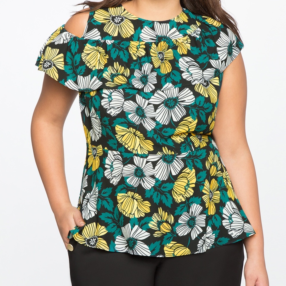 Eloquii 🌺Black🌺Asymmetric Top